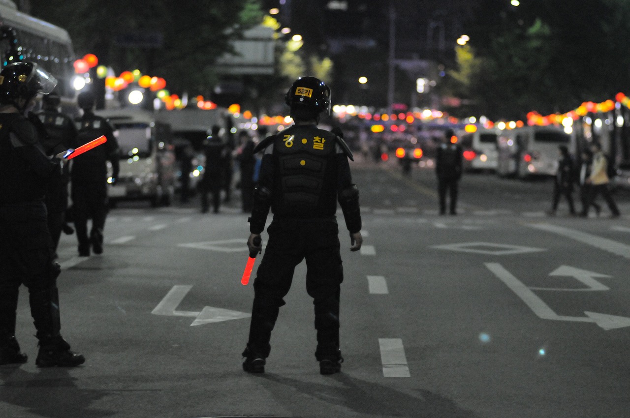 Korėjos Respublika, Riaušių Policija, Protestas, Policija, Minios Valdymas, Nemokamos Nuotraukos,  Nemokama Licenzija