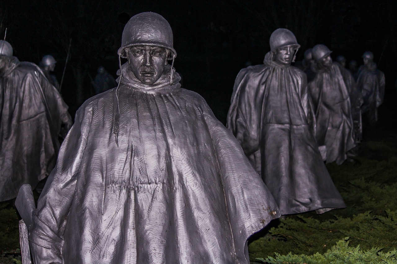 Korėjiečių Veteranų Memorialas, Vašingtonas, Nerūdijantis Plienas, Pritraukimas, Paminklas, Karas, Amerikietis, Paminklas, Kareivis, Armija