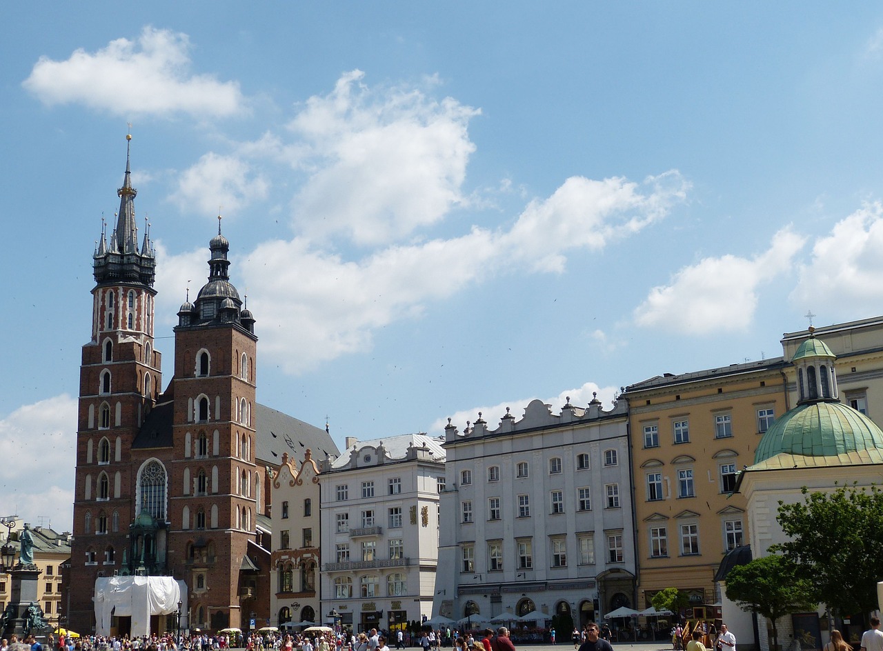 Krakow, Lenkija, Miestas, Turgus, Erdvė, Prekyvietė, Bažnyčia, Šv. Marijos Bažnyčia, Istoriškai, Senoji Rinka