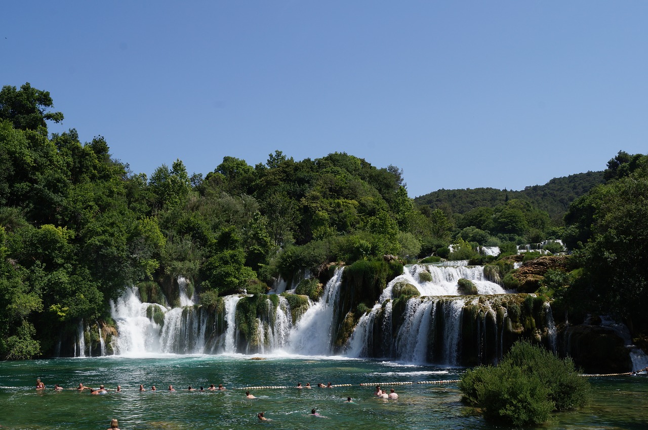 Krka,  Kroatija,  Krioklys,  Pobūdį,  Vandens,  Turizmas,  Upė,  Vasara,  Kraštovaizdis,  Šventė