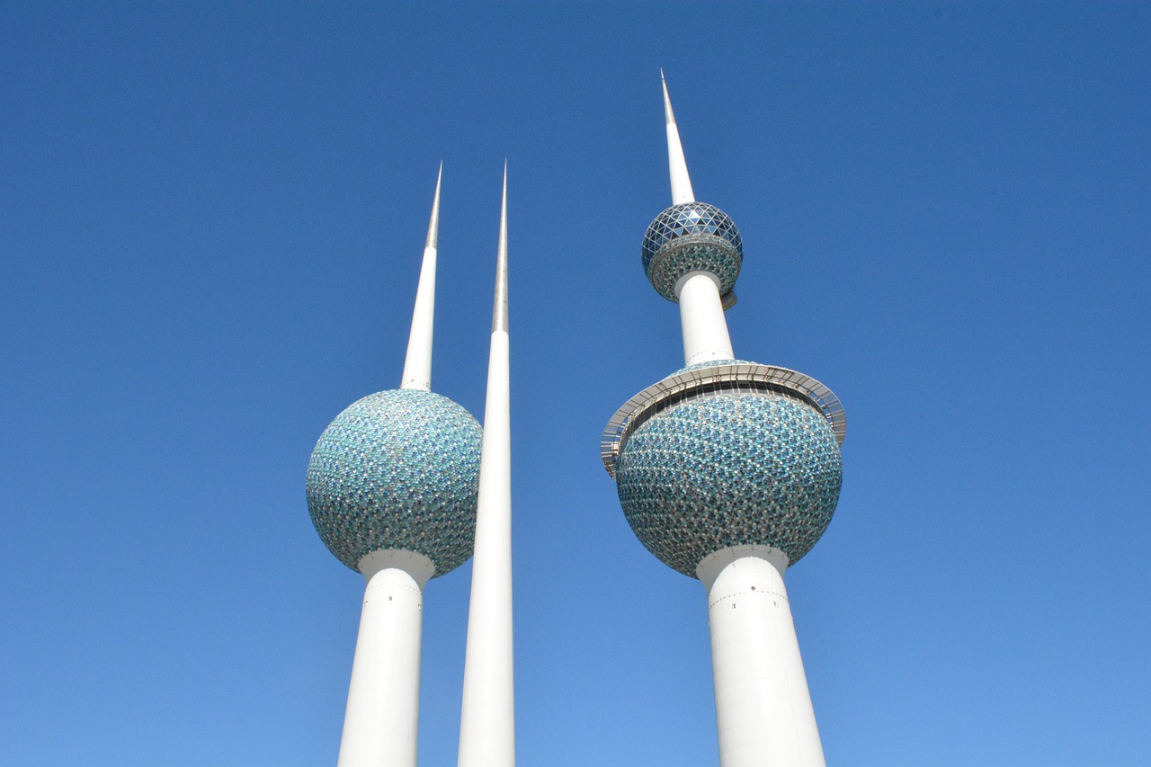 Kuwait Bokštai, Orientyrai, Kuwait, Mėlynas, Bokštas, Miesto Panorama, Panorama, Pastatas, Miestas, Architektūra