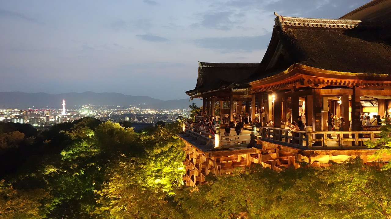 Kyoto, Kiyomizu-Dera Šventykla, Naktinis Vaizdas, Nemokamos Nuotraukos,  Nemokama Licenzija