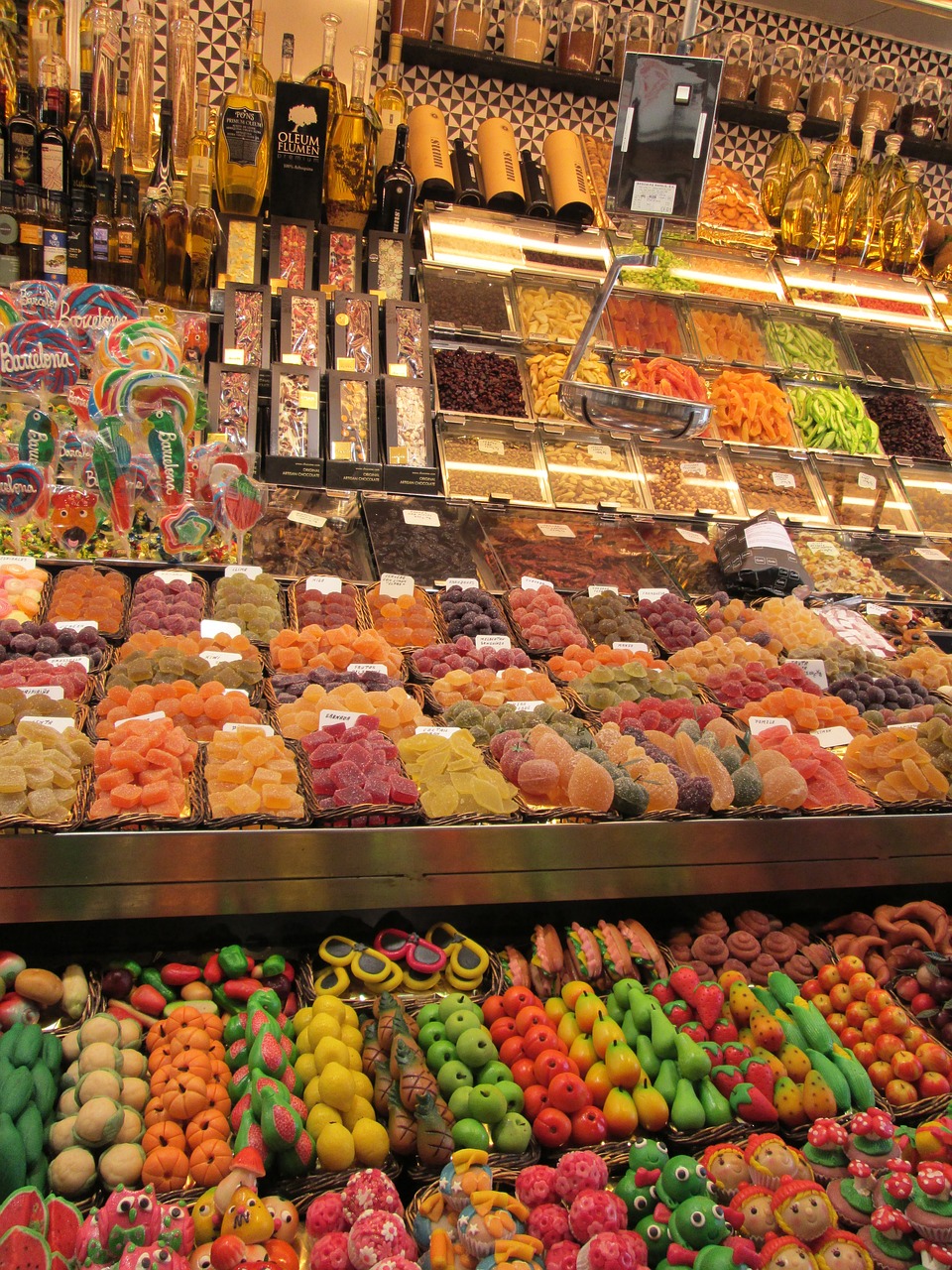 La Boqueria, Barcelona, Turgus, La Rambla, Marcipanas, Saldainiai, Cukrus, Saldainiai, Spalva, Nemokamos Nuotraukos