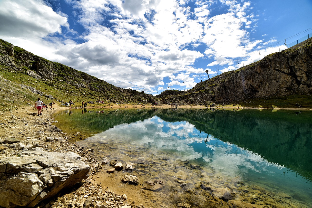 Lac Boé, Alta Badia, Val Badia, Kalnas, Kraštovaizdis, Rodyti, Apmąstymai, Kalninis Ežeras, Vanduo, Dangus