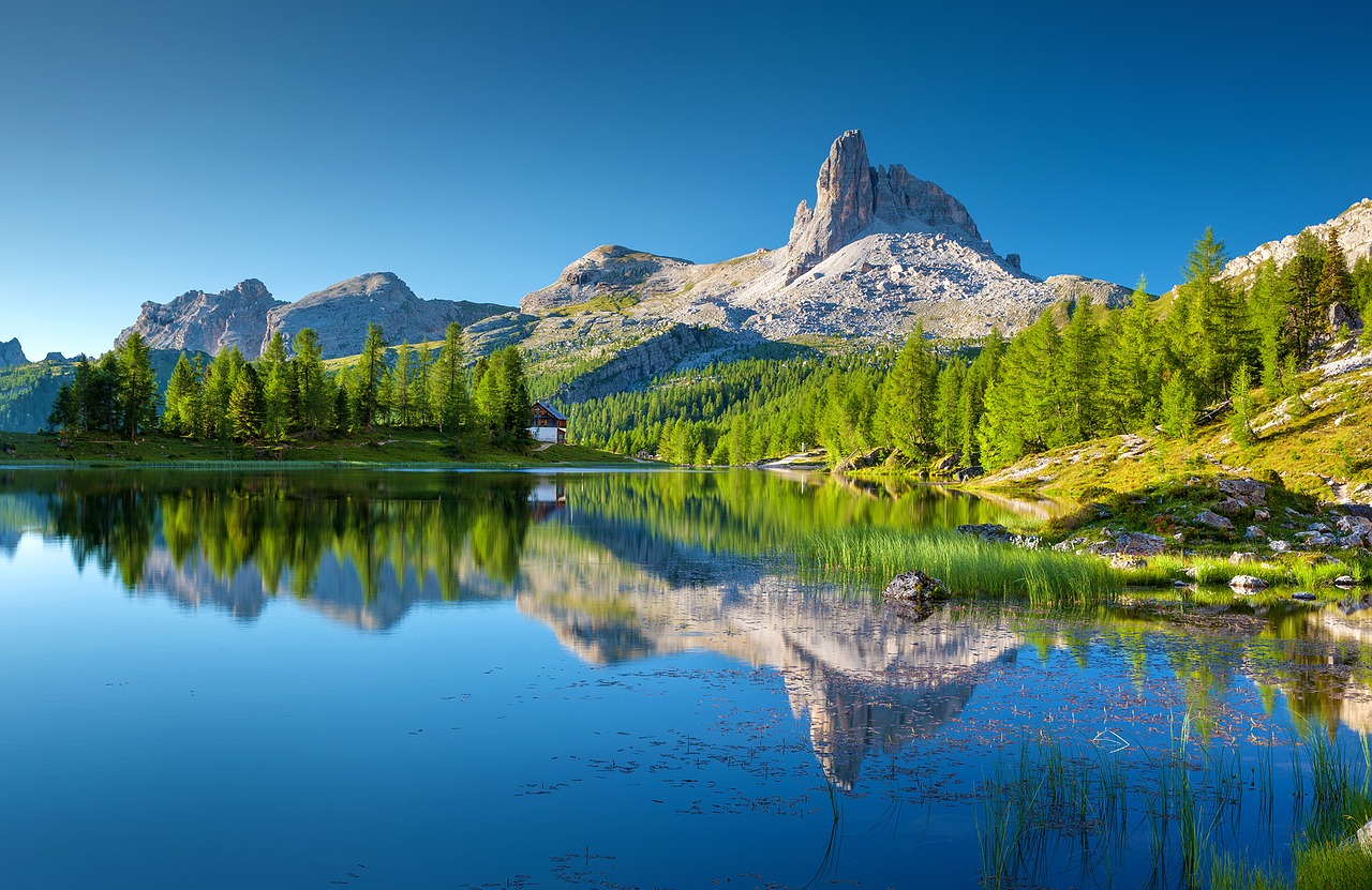 Lago Federa, Bergsee, Dolomitai, Kroda Da Lago, Italy, Kraštovaizdis, Ežeras, Gamta, Alpių, Kalnų Peizažas