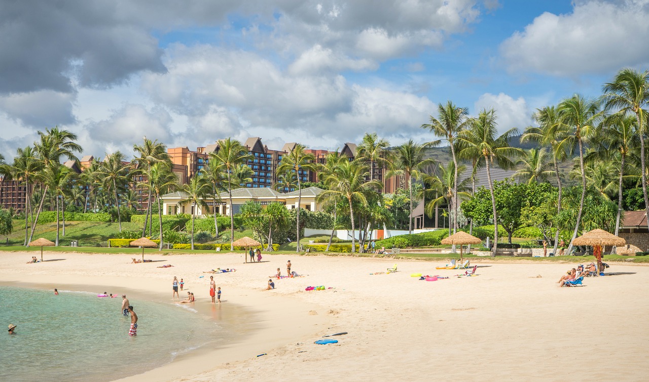 Lagūnas, Ko Olina, Hawaii, Oahu, Vandenynas, Debesys, Kranto, Kraštovaizdis, Jūra, Atogrąžų