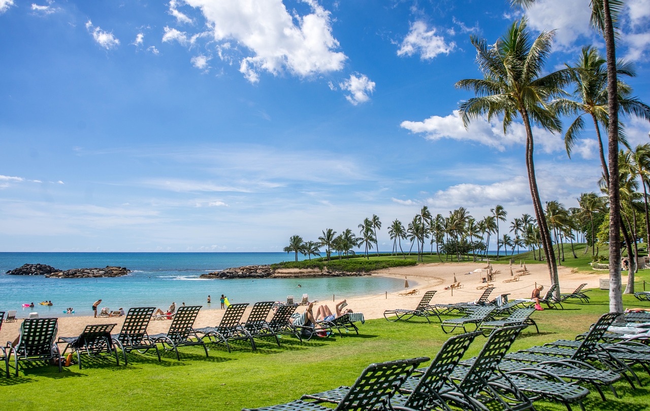 Lagūnas, Ko Olina, Hawaii, Oahu, Vandenynas, Debesys, Kranto, Kraštovaizdis, Jūra, Atogrąžų