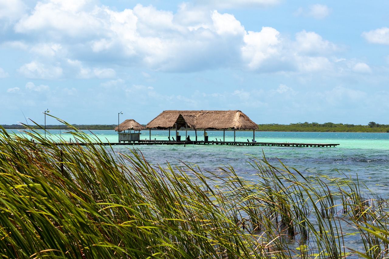 Laguna,  Palapa,  Vandens,  Pobūdį,  Kraštovaizdis,  Požiūris,  Meksika,  Šventė,  Bacalar,  Ežeras