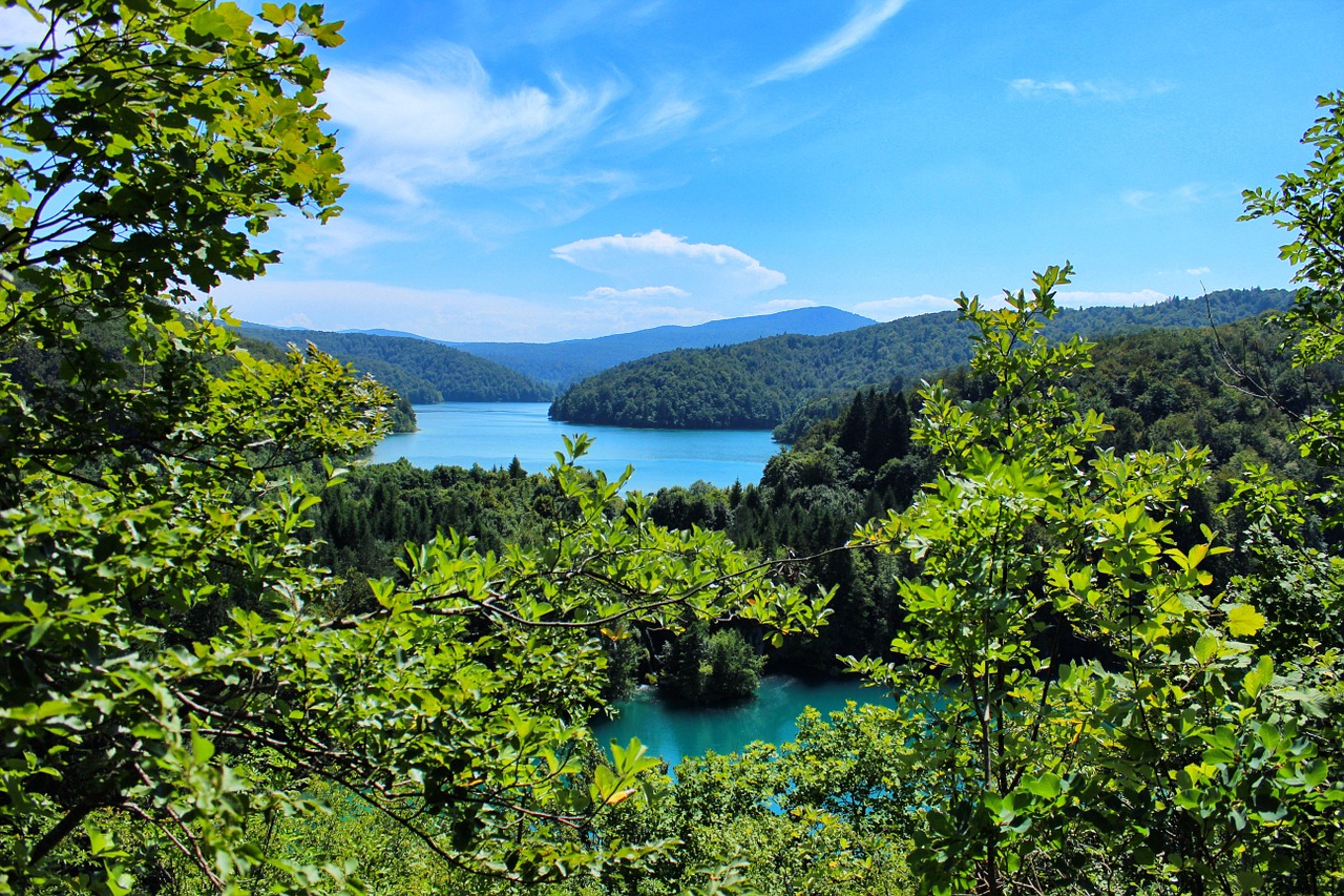 Ežeras, Rojus, Kroatija, Plitvice, Vanduo, Kraštovaizdis, Mėlynas, Gamta, Dangus, Vasara