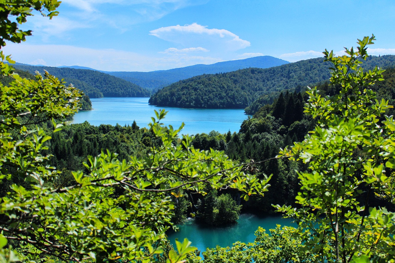 Ežeras, Rojus, Kroatija, Plitvice, Vanduo, Kraštovaizdis, Mėlynas, Gamta, Dangus, Vasara