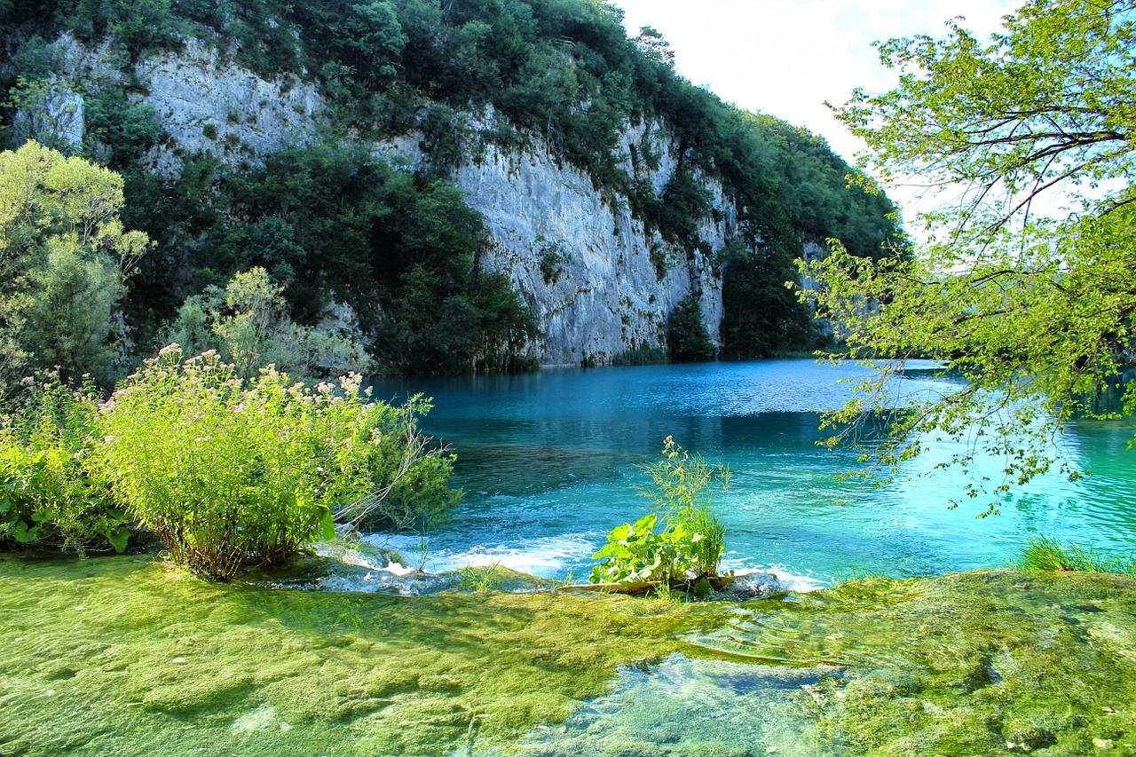 Ežeras, Rojus, Kroatija, Plitvice, Vanduo, Kraštovaizdis, Mėlynas, Gamta, Dangus, Vasara