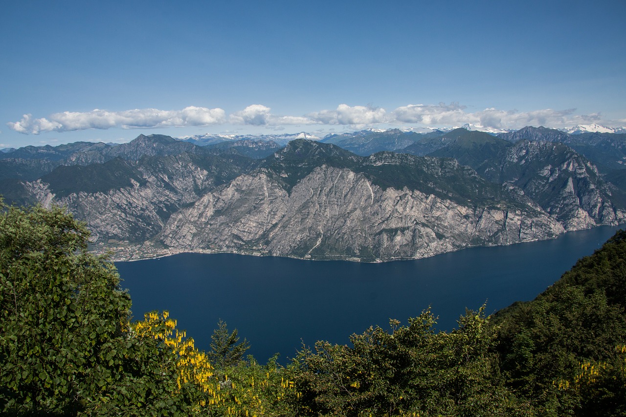 Ežeras, Garda, Lago Di Garda, Kalnai, Snieguotas, Aukščiausiojo Lygio Susitikimas, Laburnum, Iš Viršaus, Paukščio Skrydžio Vaizdas, Alpių