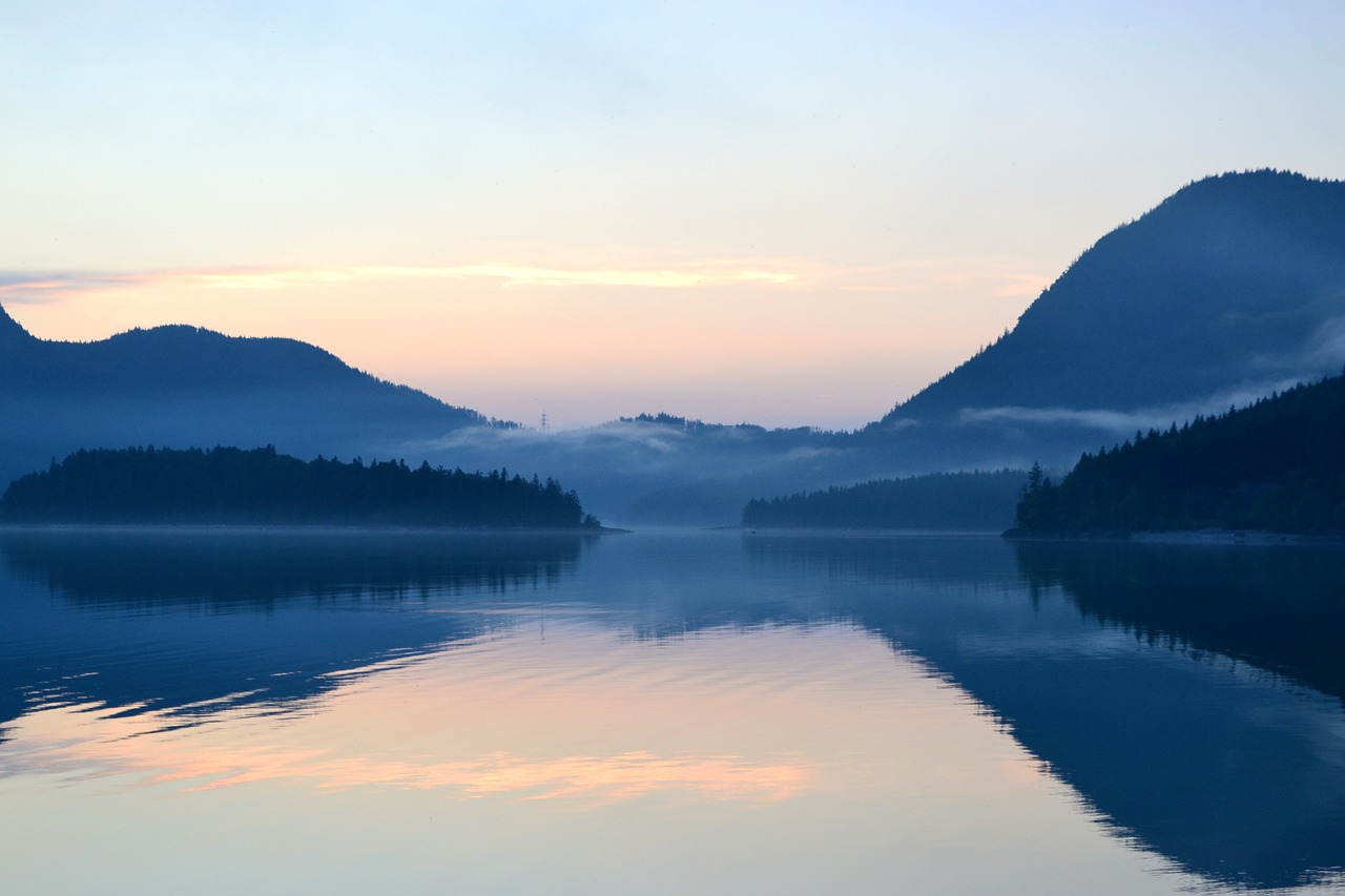 Ežeras, Gamta, Kraštovaizdis, Walchensee, Alpių, Vanduo, Abendstimmung, Bergsee, Mėlynas, Nemokamos Nuotraukos