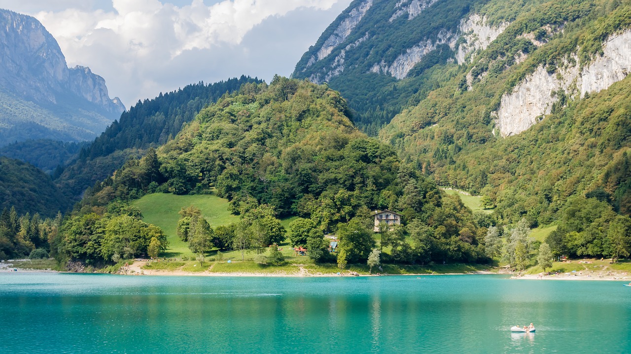 Tenno Ežeras, Ežeras, Vanduo, Idilija, Sala, Badesee, Mėlynas, Žalias, Italy, Lago Di Tenno