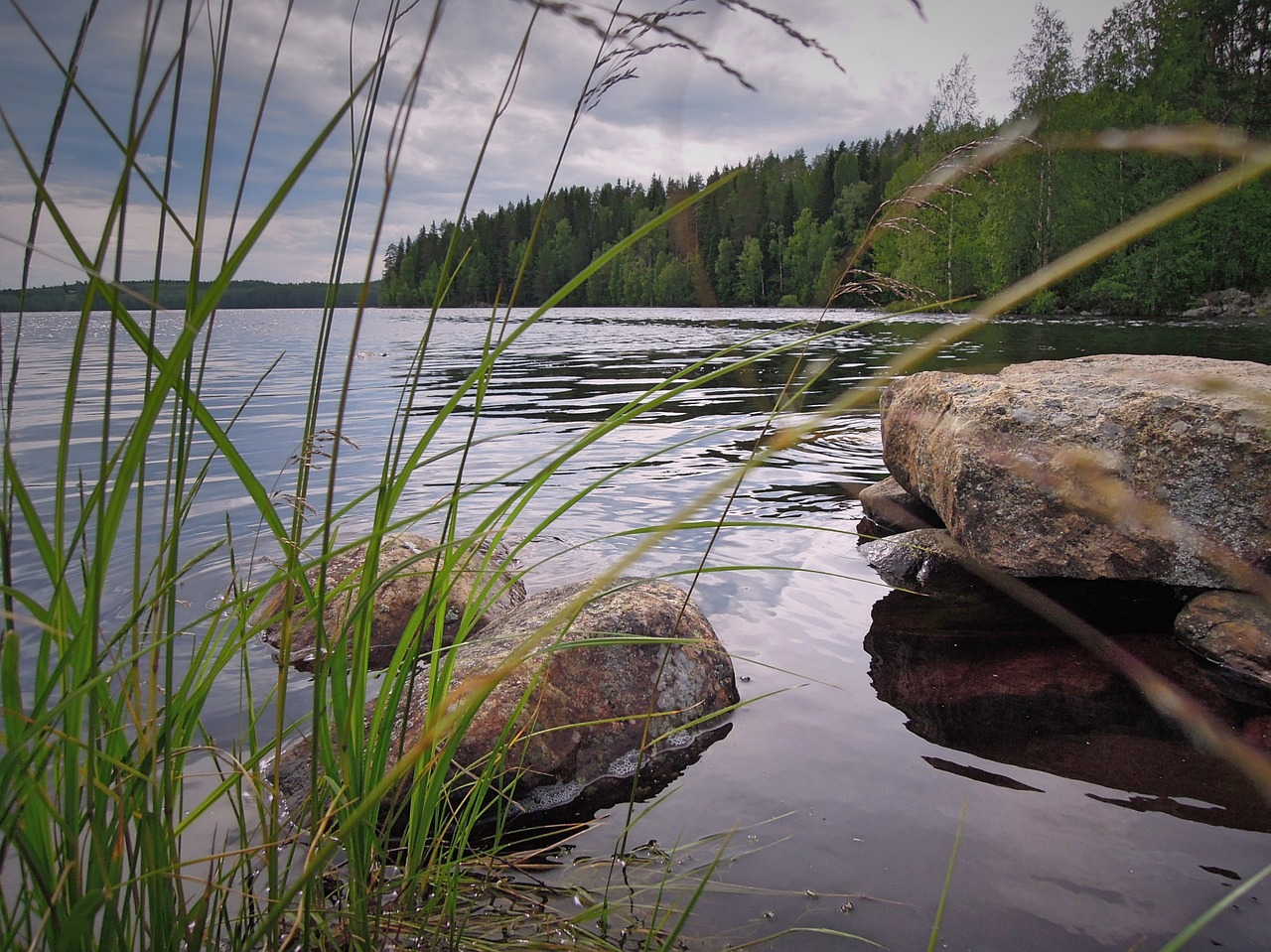 Ežeras, Vanduo, Akmuo, Akmenys, Gamta, Vasara, Kraštovaizdis, Suomių, Rytų Flandrija, Gamtos Nuotrauka