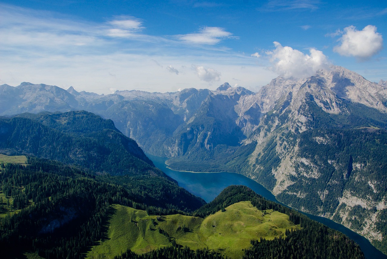 Ežeras, Kraštovaizdis, Bavarija, Berchtesgaden, Alpės, Žygiai, Turizmas, Natūralus, Vanduo, Medis