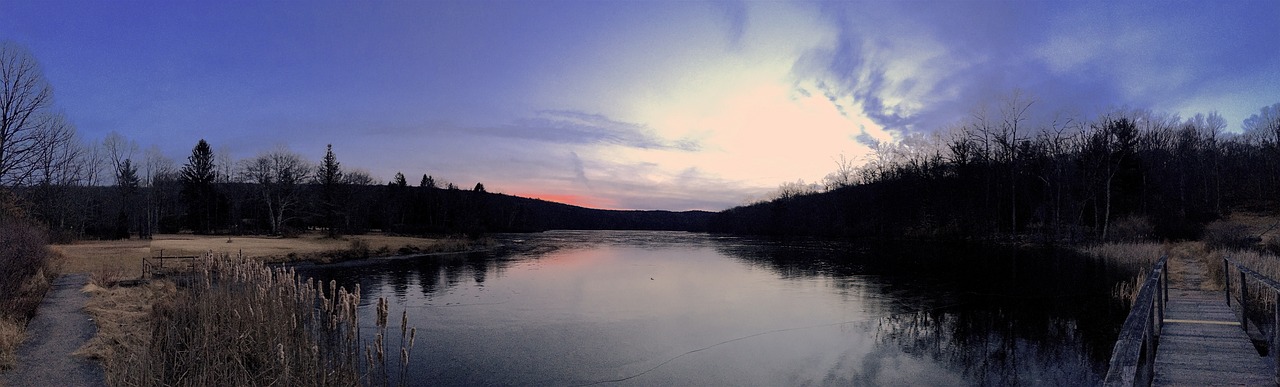 Ežeras, Saulėlydis, Vakaras, Dangus, Debesis, Cloudscape, Panoraminis, Vanduo, Kraštovaizdis, Gamta