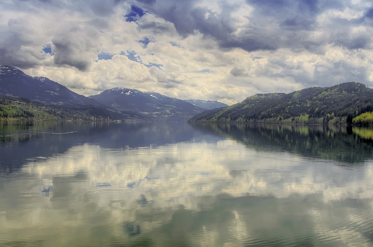 Ežeras, Alpių, Kalnai, Kraštovaizdis, Gamta, Idiliškas, Austria, Pavasaris, Millstatt, Nemokamos Nuotraukos