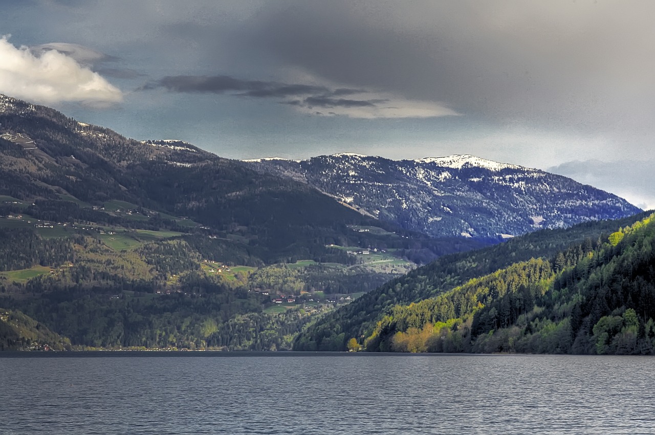 Ežeras, Alpių, Kalnai, Kraštovaizdis, Gamta, Idiliškas, Austria, Pavasaris, Millstatt, Nemokamos Nuotraukos