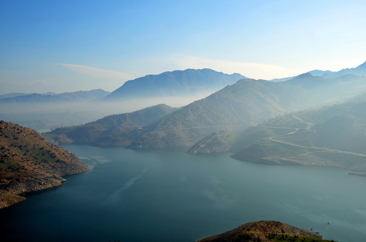 Ežeras, Kalnas, Rūkas, Gamta, Natūralus, Aplinka, Debesys, Atspindys, Kurdistanas, Kurdish