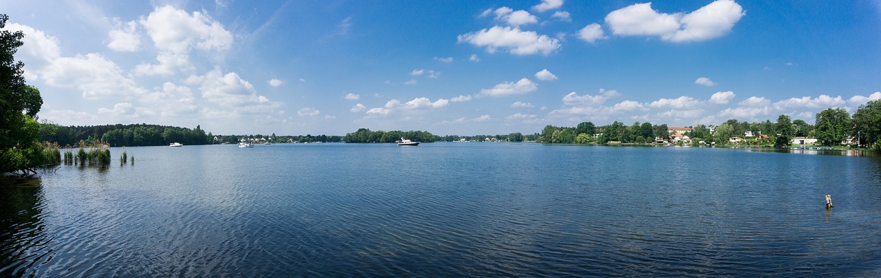 Ežeras, Panorama, Vanduo, Dangus, Spieglung, Grünheide, Nemokamos Nuotraukos,  Nemokama Licenzija