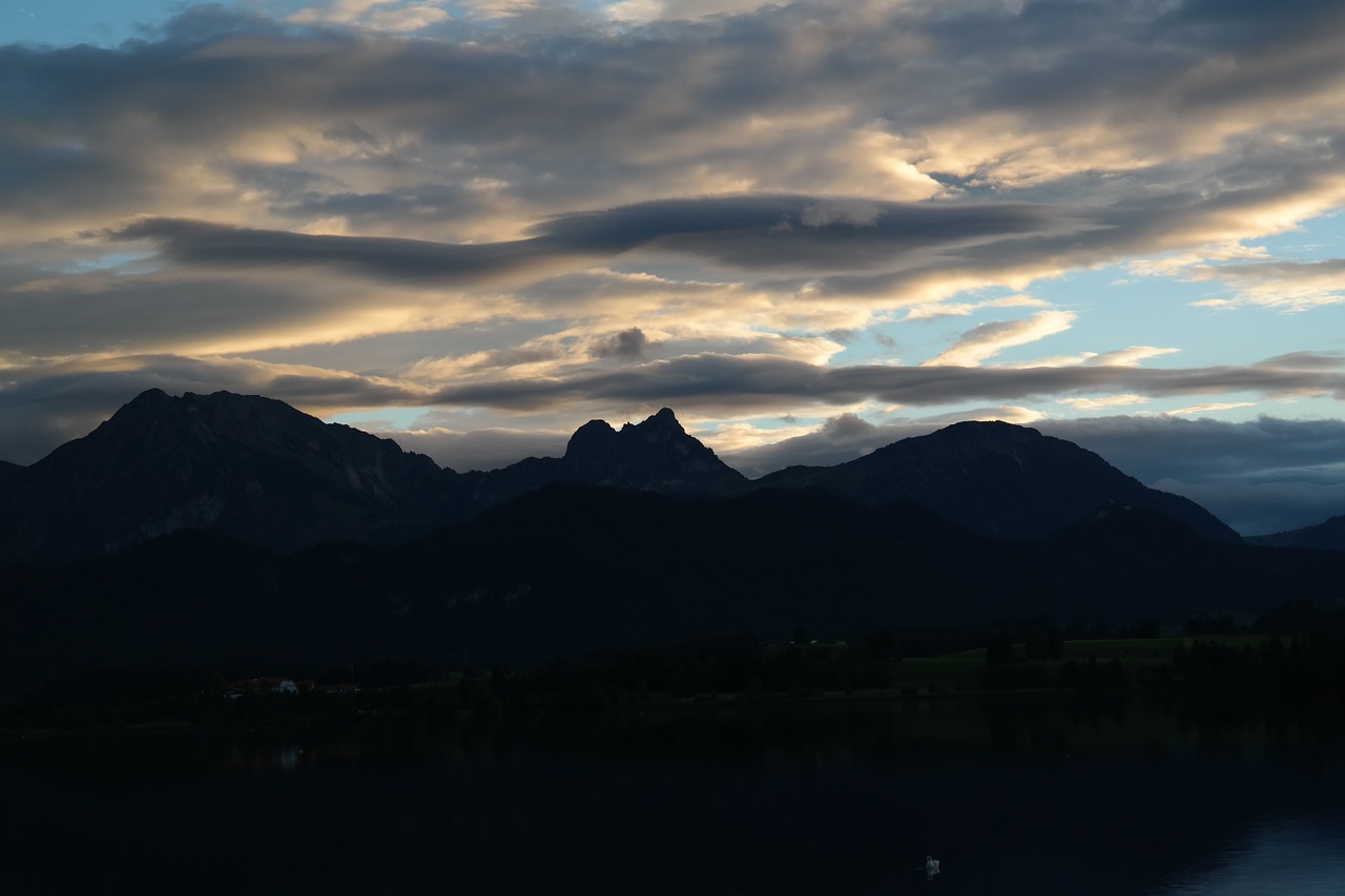 Ežeras, Apmąstymai, Kalnų Panorama, Panorama, Kalnai, Allgäu, Atsigavimas, Tylus, Atsipalaidavimas, Gamta