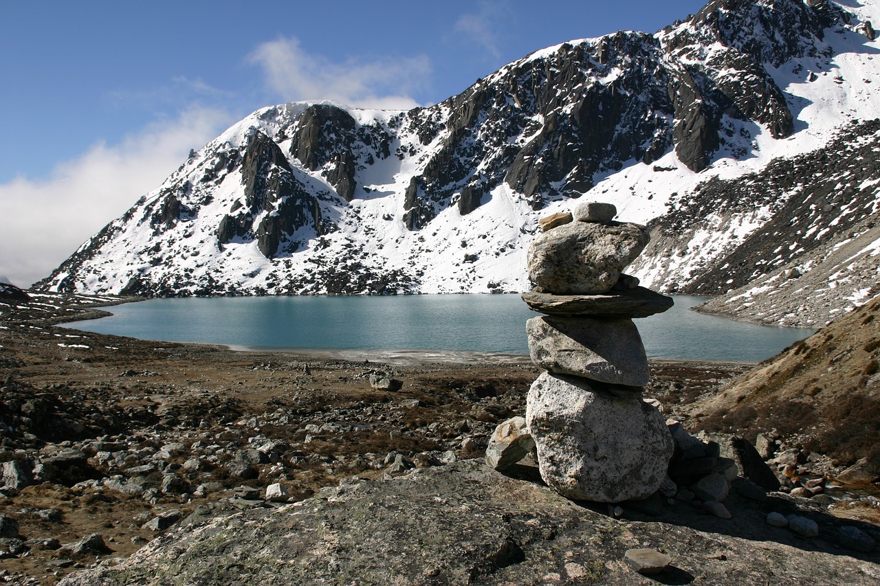 Ežeras, Kalnas, Gokyo, Khumbu, Himalaja, Nepalas, Kiauliena, Nemokamos Nuotraukos,  Nemokama Licenzija