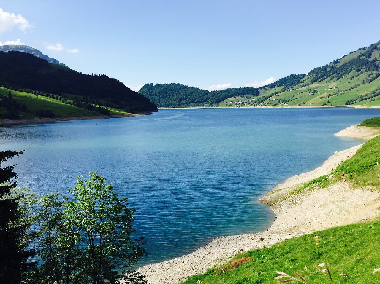 Ežeras, Šveicarija, Vanduo, Idiliškas, Bankas, Gamta, Vaizdas, Mėlynas, Daugiau, Pavasaris