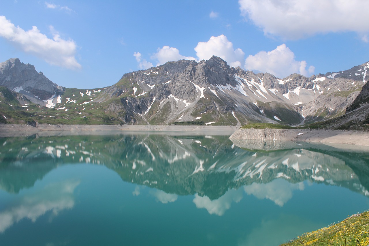 Ežeras, Bergsee, Kalnai, Kraštovaizdis, Alpių, Gamta, Vanduo, Austria, Mėlynas, Bankas