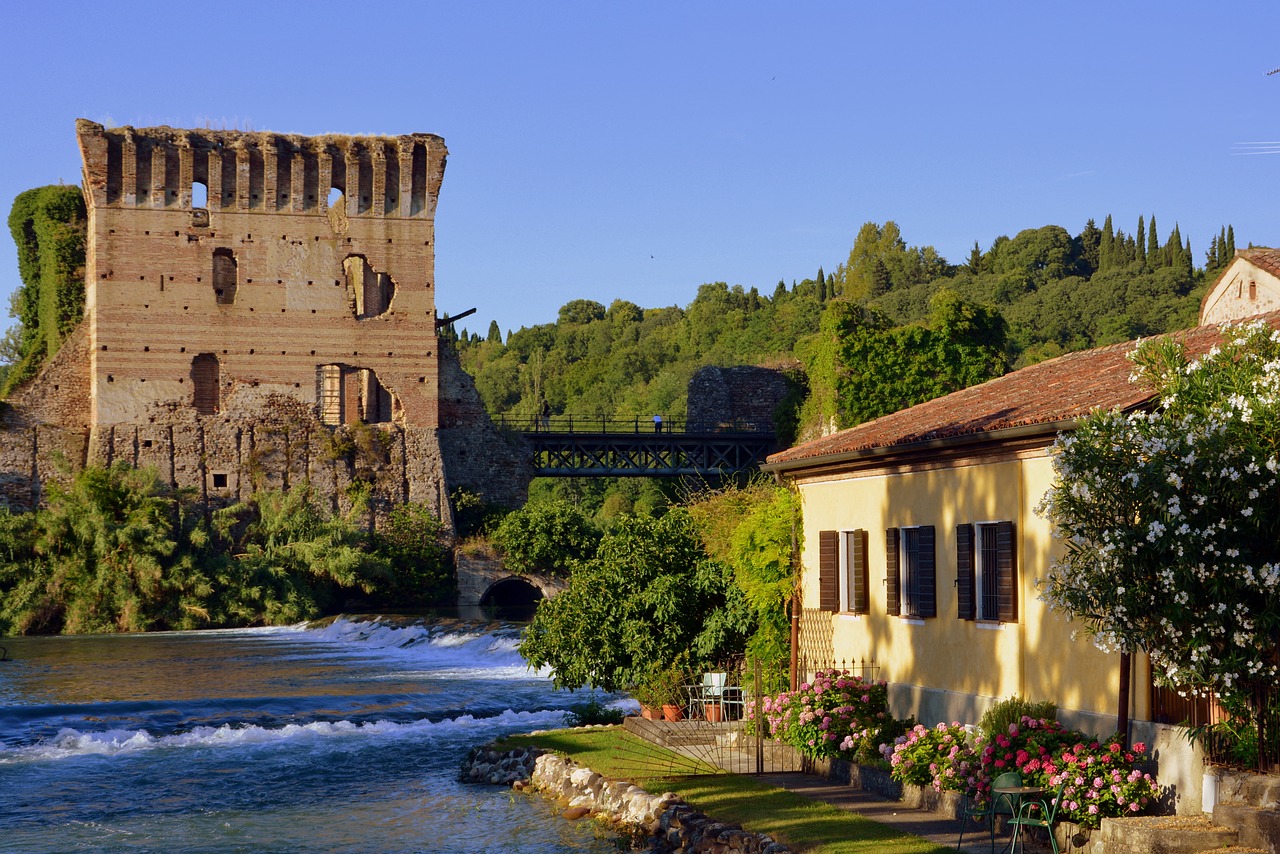 Ežeras, Torre, Vanduo, Viduramžiai, Borghetto, Valeggio Sul Mincio, Italy, Mincio, Upė, Nemokamos Nuotraukos