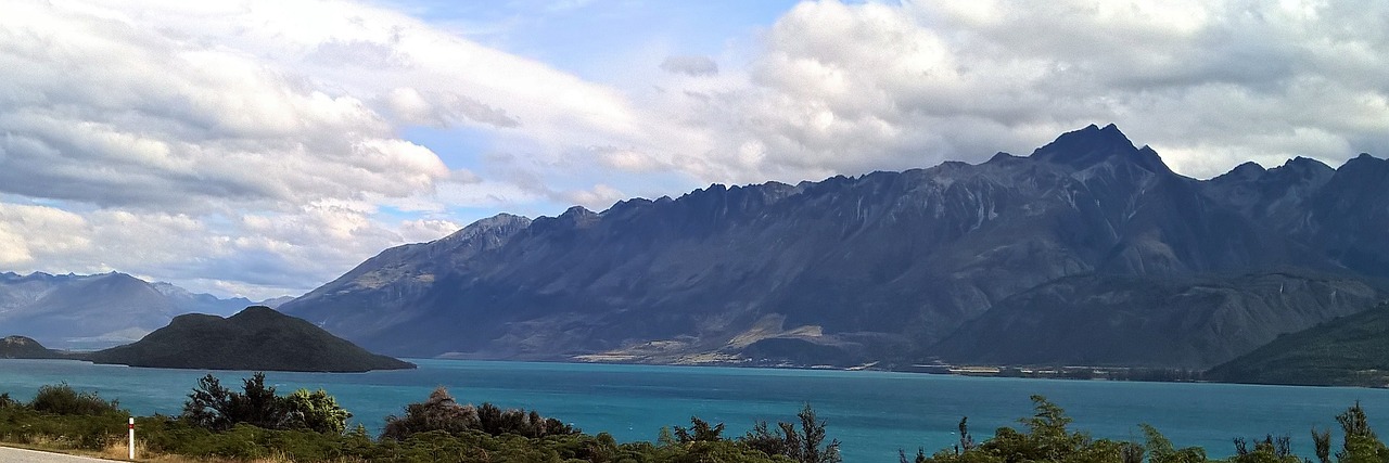 Ežeras, Turkis, Kalnas, Vasara, Dangus, Debesys, Mėlynas, Vanduo, Naujoji Zelandija, Ežeras Wakatipu