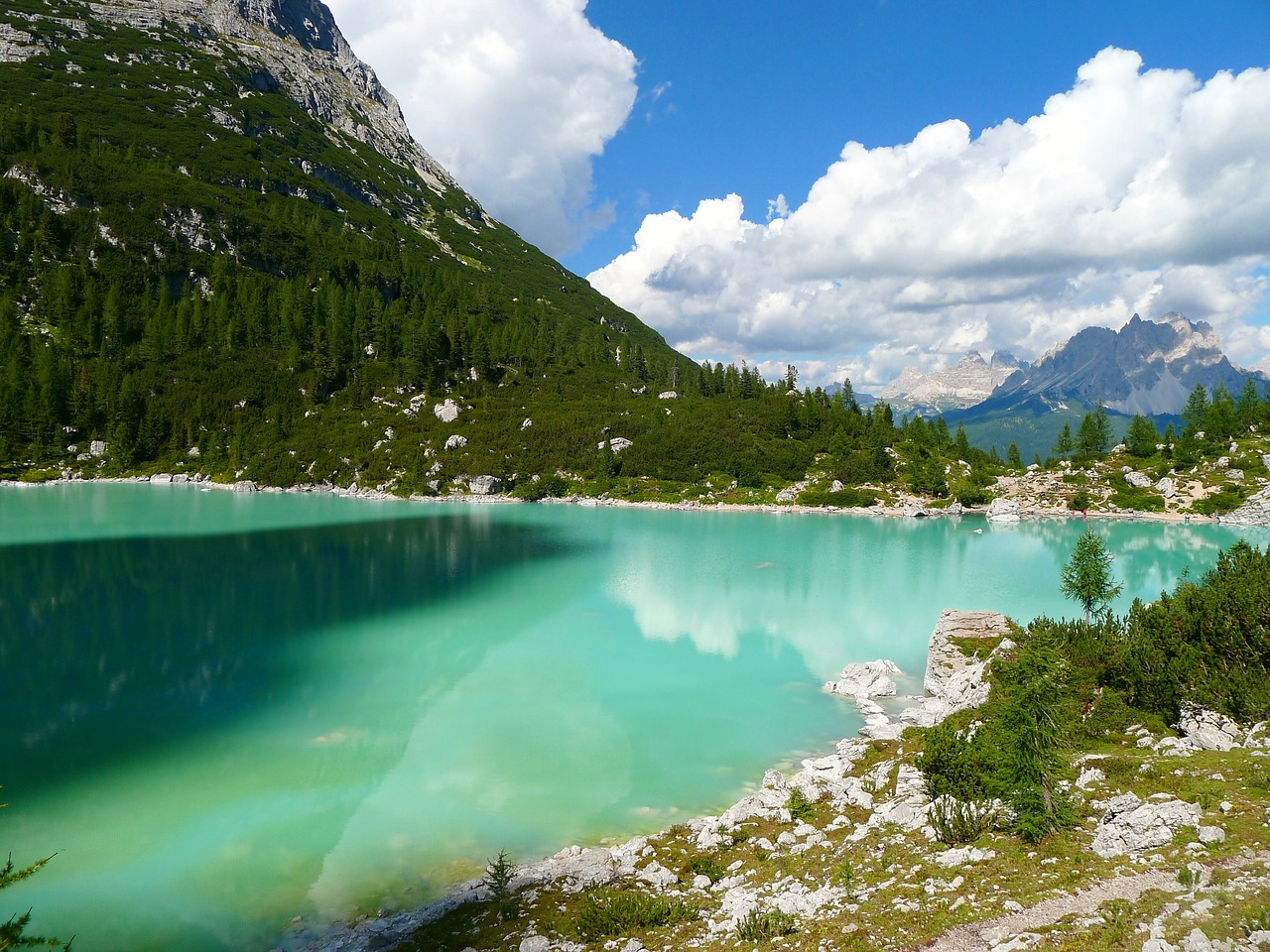 Ežeras, Bergsee, Kalninis Ežeras, South Tyrol, Sorapis Ežeras, Žalsvai Mėlyna, Gamta, Kraštovaizdis, Poilsis, Nemokamos Nuotraukos