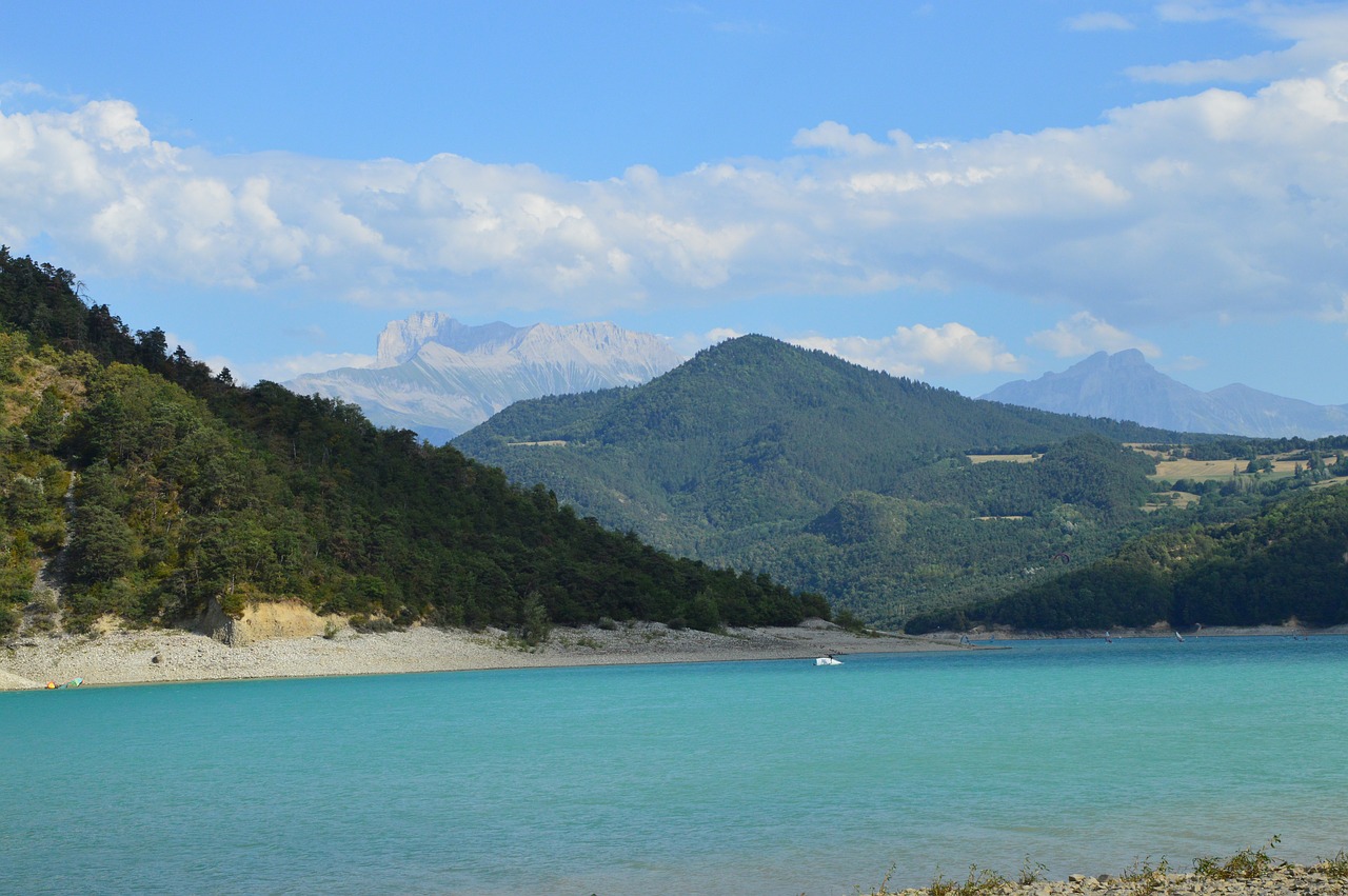 Ežeras, Užtvankos, Monteynard, Isère, Kalnas, Vanduo, Gamta, Alpės, Kraštovaizdis, France