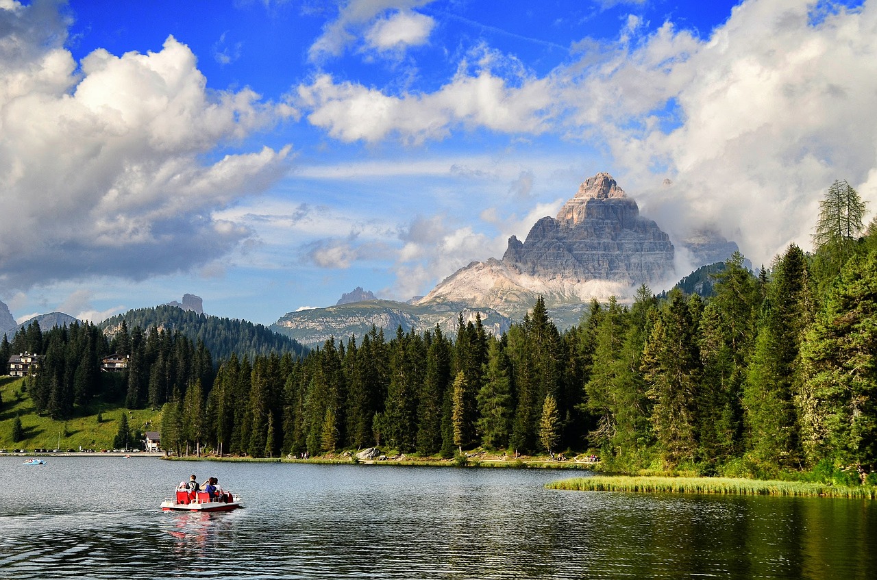 Ežeras, Misurina, Dolomitai, Italy, Kalninis Ežeras, Dangus, Kraštovaizdis, Nemokamos Nuotraukos,  Nemokama Licenzija