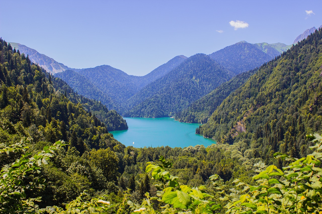 Ežeras, Abchazija, Kalnai, Gamta, Kelionė, Ritsa, Kraštovaizdis, Abchazijos Kalnai, Vanduo, Vasara