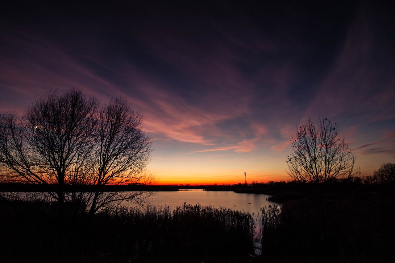 Ežeras, Saulė, S, Saulėlydis, Vanduo, Gamta, Abendstimmung, Atmosfera, Twilight, Afterglow