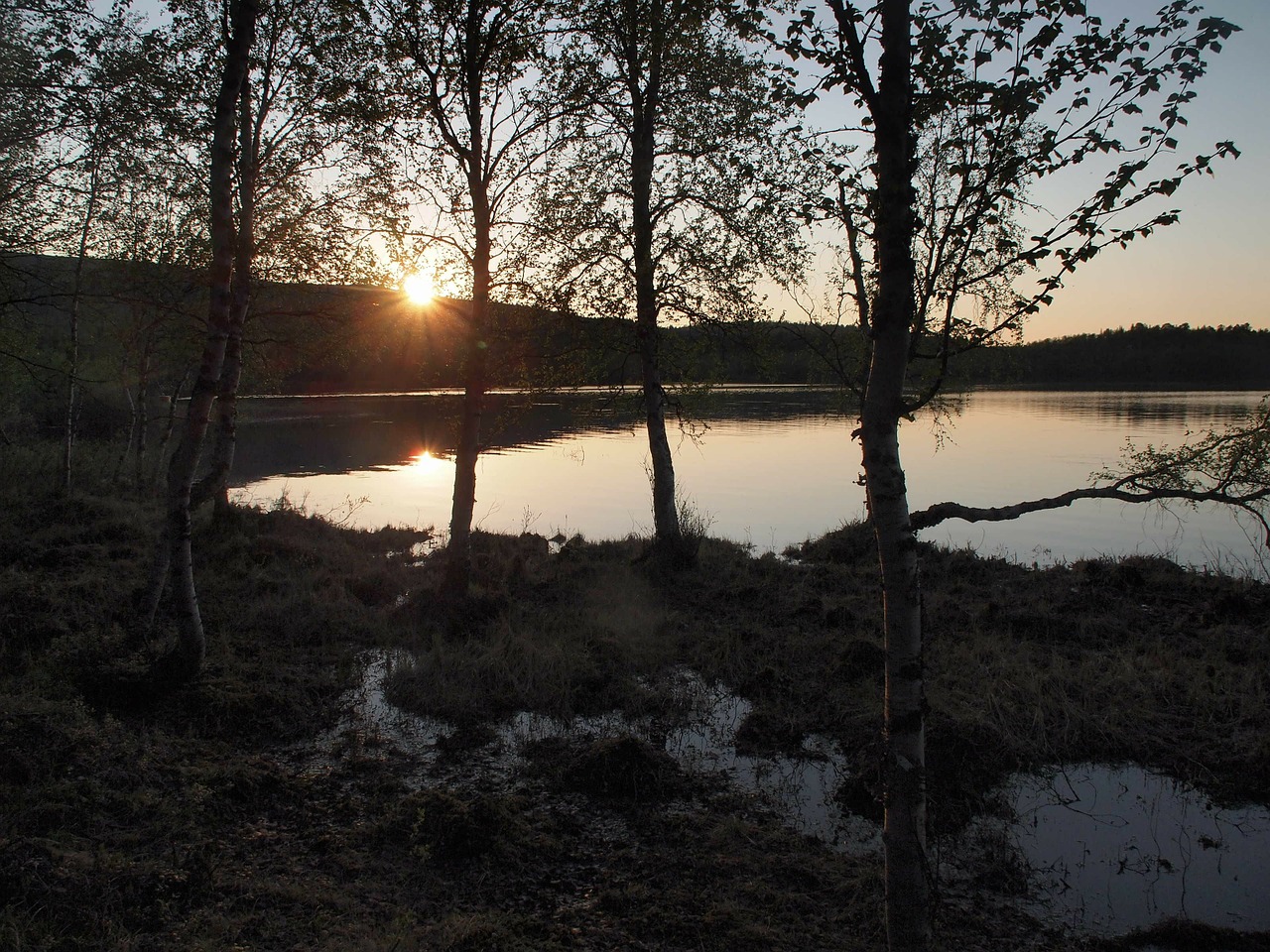 Ežeras, Vidurnakčio Saulė, Nuostabūs Vaizdai, Vasara, Vanduo, Finland, Miškai, Nemokamos Nuotraukos,  Nemokama Licenzija