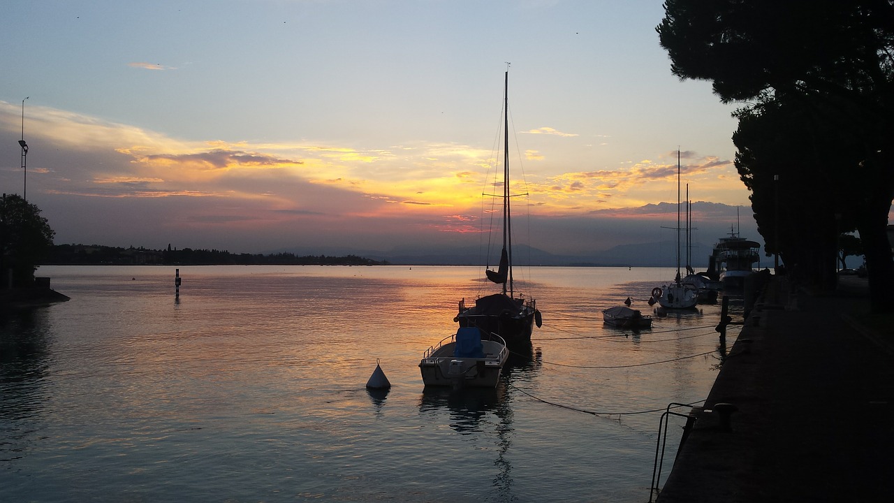 Ežeras, Ežero Garda, Italy, Peschiera, Vanduo, Ispanų, Europa, Vaizdas, Dangus, Lago