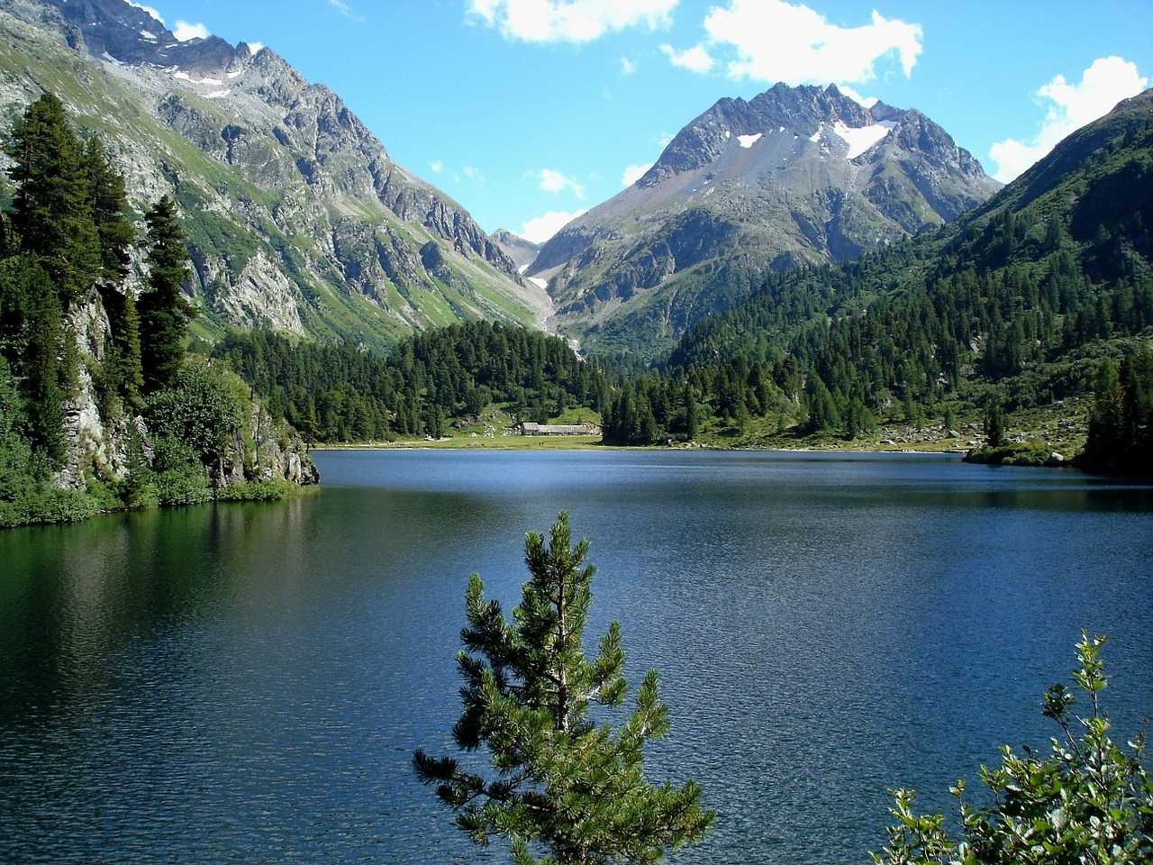 Ežeras, Cavloc, Kraštovaizdis, Kalnai, Alpių, Šveicarija, Vaizdingas, Dangus, Miškas, Medžiai