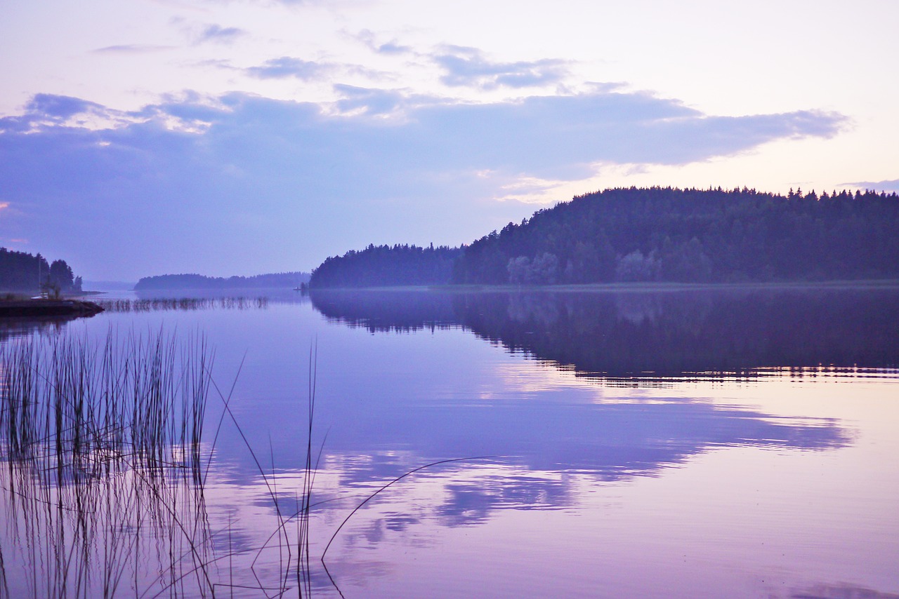 Ežeras, Kraštovaizdis, Gamta, Vanduo, Saulėlydis, Abendstimmung, Nuotaika, Vakaras, Vakarinis Dangus, Finland