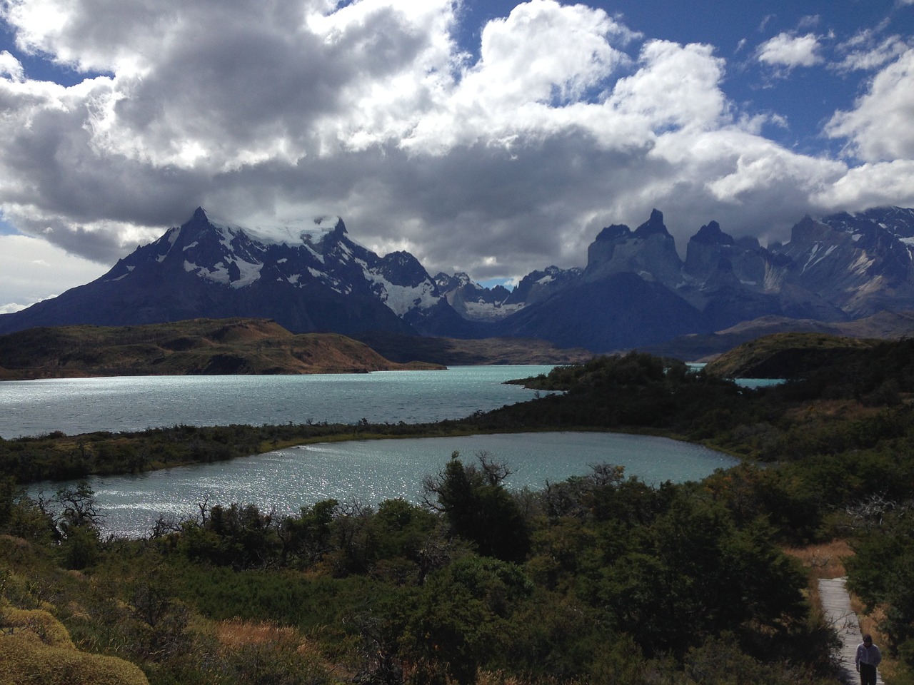 Ežeras, Patagonia, Gamta, Ežerai, Šventė, Kalnai, Debesuota Dangaus, Kraštovaizdis, Torres Del Paine, Nemokamos Nuotraukos