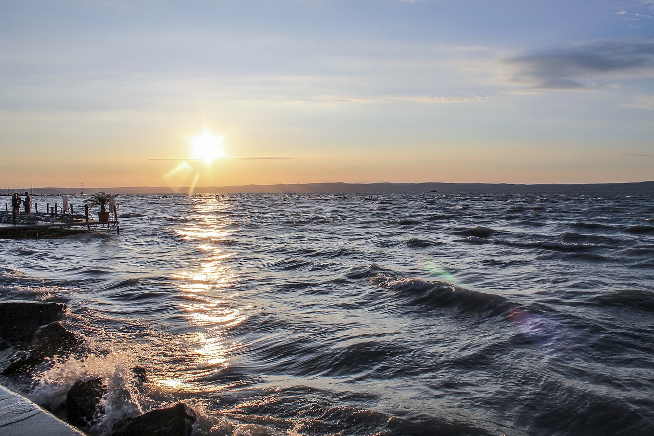 Balaton Ežeras, Siófok, Saulėlydis, Vengrijos Jūra, Nemokamos Nuotraukos,  Nemokama Licenzija