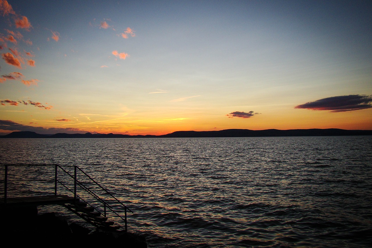 Balaton Ežeras, Siófok, Saulėlydis, Vengrijos Jūra, Nemokamos Nuotraukos,  Nemokama Licenzija