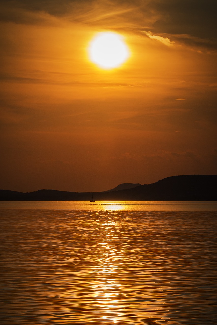 Balaton Ežeras,  Ežeras,  Vanduo,  Saulėlydis,  Kraštovaizdis,  Spalvos,  Naktį,  Vasara,  Dusk,  Vengrija