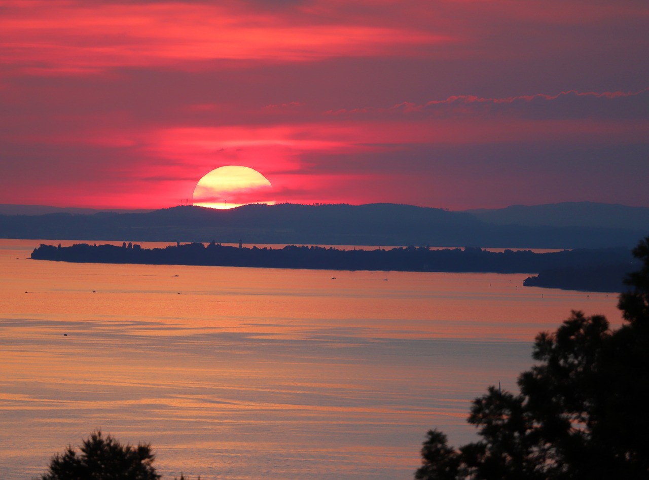 Konstanco Ežero,  Lindau,  Brėgencas,  Vandens,  Ežeras,  Nuotaika,  Romantiškas,  Vakare,  Pobūdį,  Dangus