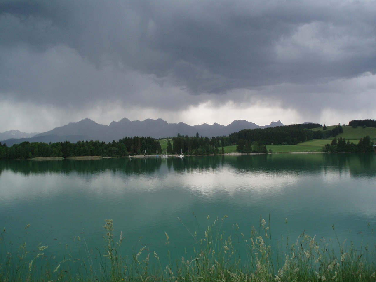 Ežeras Forggensee, Audra, Vasara, Gewitterm, Dangus, Füssen, Vanduo, Ežeras, Nemokamos Nuotraukos,  Nemokama Licenzija