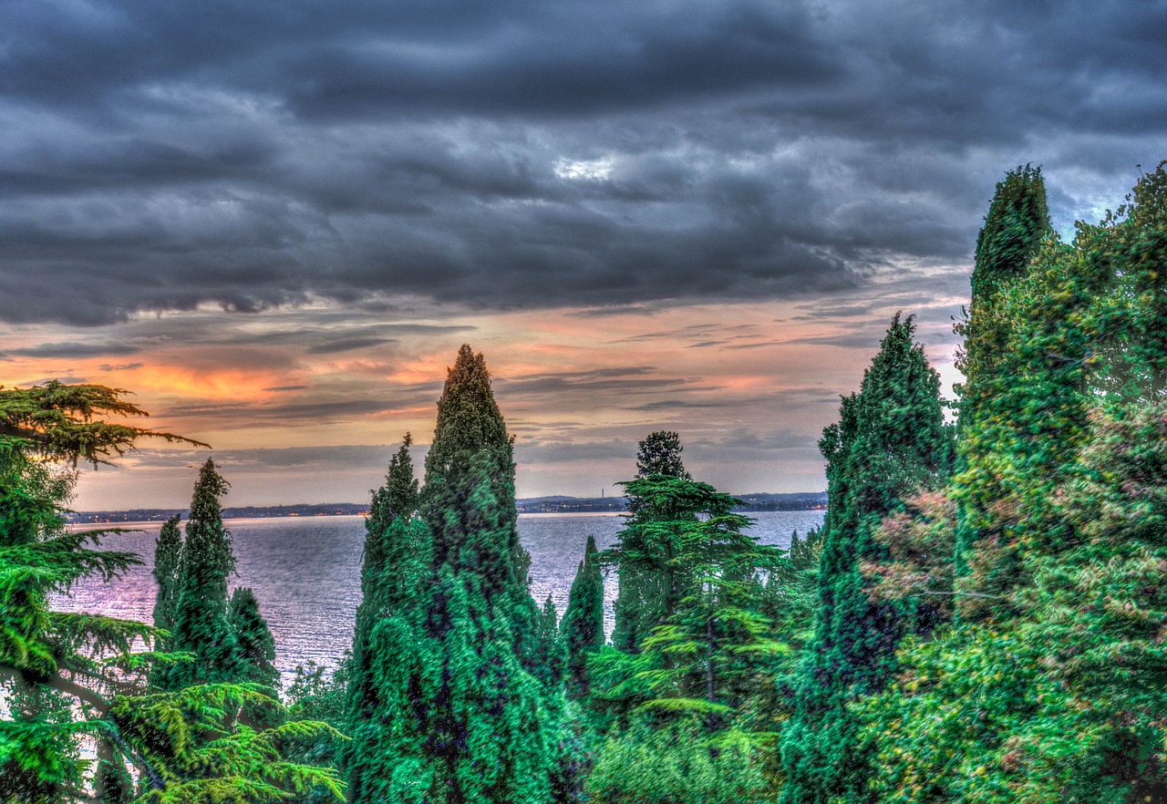 Ežero Garda, Sirmione, Italy, Saulėtekis, Kelionė, Turizmas, Europa, Vanduo, Atostogos, Vaizdas