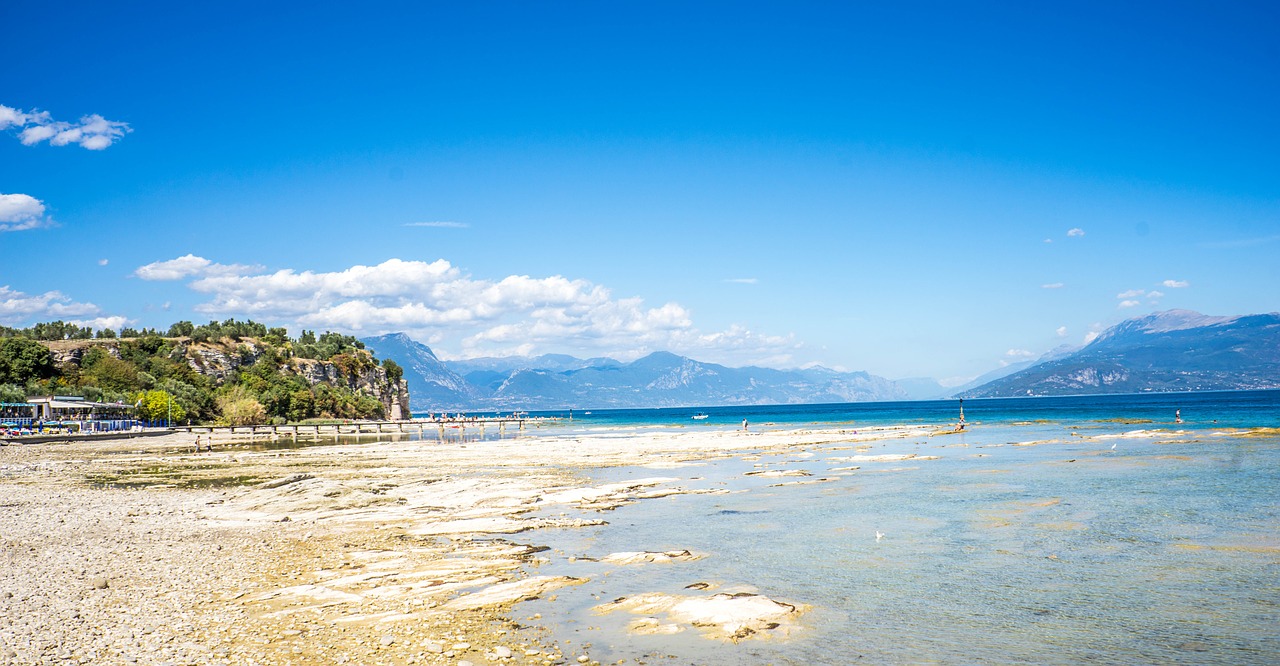 Ežero Garda, Sirmione, Papludimys, Vanduo, Italy, Kraštovaizdis, Gamta, Turizmas, Vaizdas, Europa