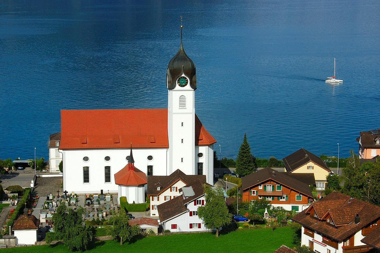 Ežero Lucerne Regionas, Bažnyčia, Šveicarija, Mėlynas, Ežeras, Nemokamos Nuotraukos,  Nemokama Licenzija