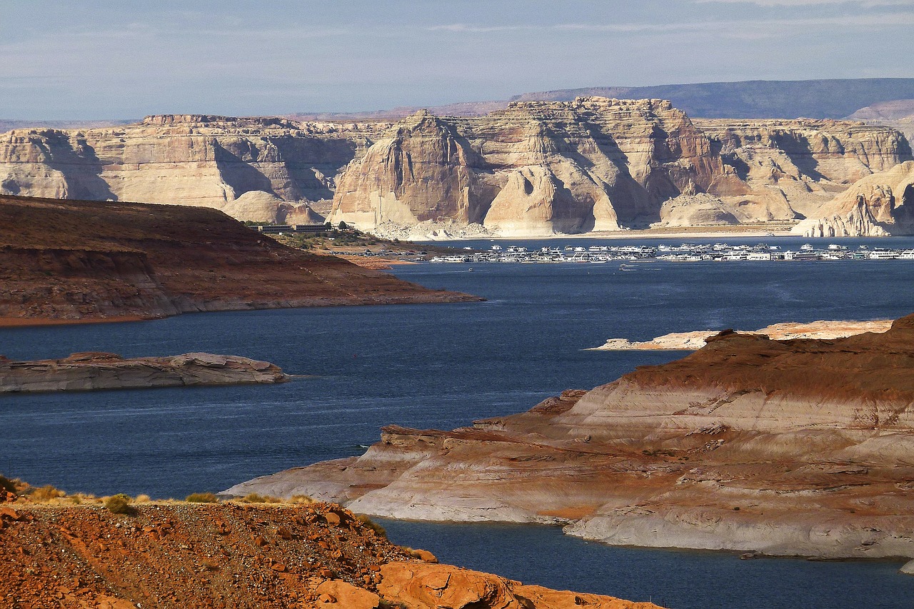 Ežero Powell, Arizona, Usa, Turistų Atrakcijos, Lauke, Veikla, Vandens Sportas, Plaukiojimas, Maudytis, Banglenčių Sportas